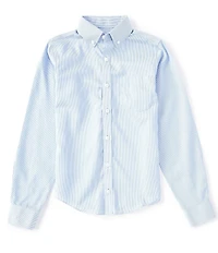 Class Club Big Boys Non-Iron Micro Stripe Button-Front Shirt