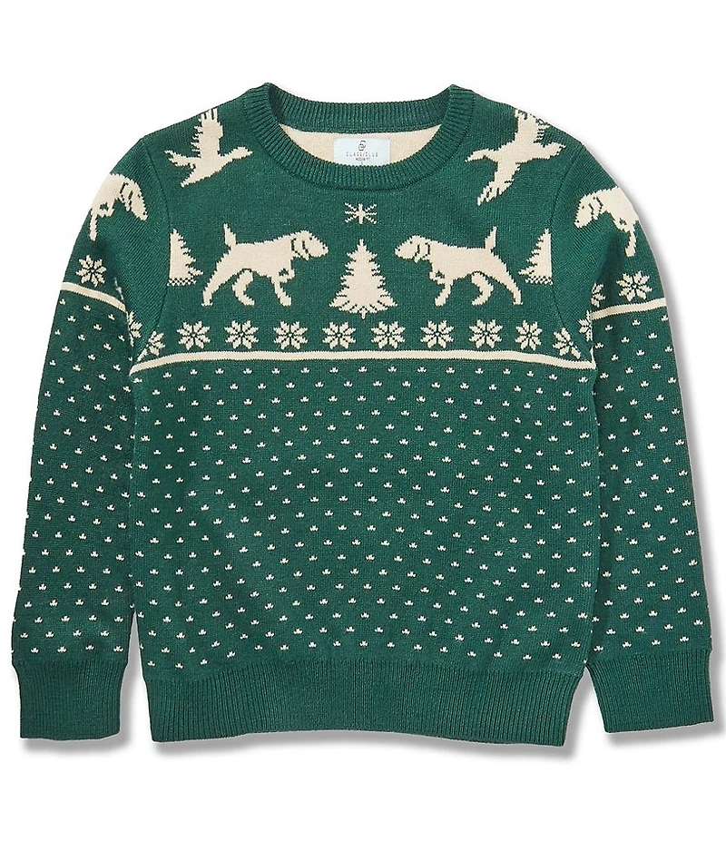 Class Club Little Boys Dog & Duck Intarsia Winter Pullover