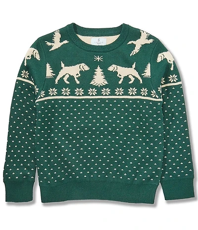 Class Club Little Boys Dog & Duck Intarsia Winter Pullover