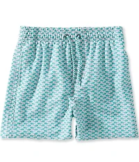 Class Club Little Boys Linear Gator Print Swim Trunks