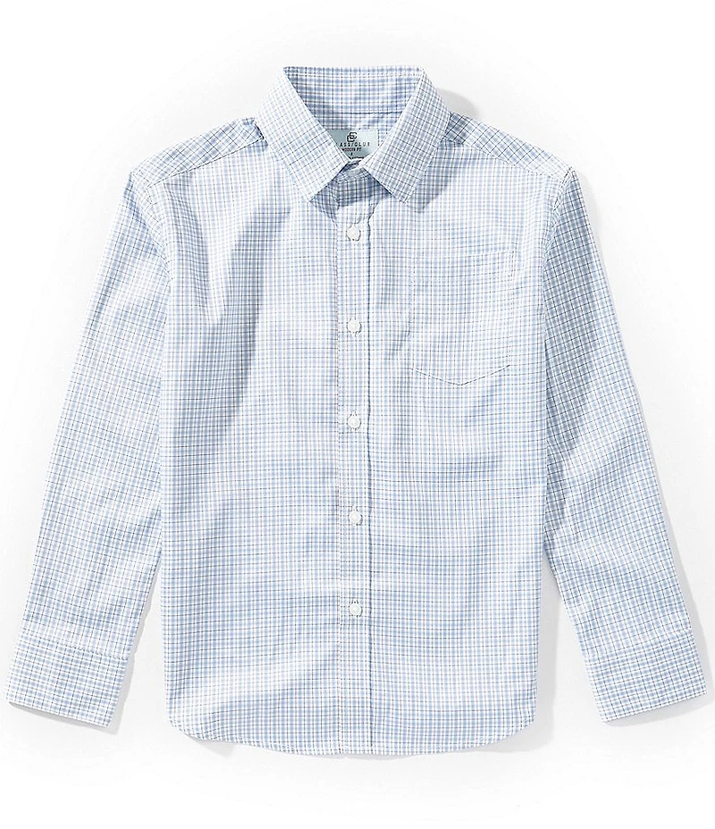 Class Club Little Boys Long Sleeve Button-Front Check Sportshirt