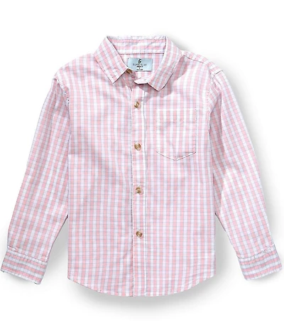 Class Club Little Boys Long Sleeve Checked Sport Shirt