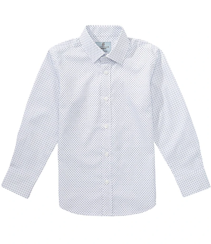 Class Club Little Boys Geometric Print Long Sleeve Dress Shirt