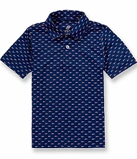 Class Club Little Boys USA Pennant Print Short Sleeve Synthetic Polo