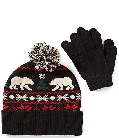 Class Club Polar Bear Fairisle Hat & Glove Set