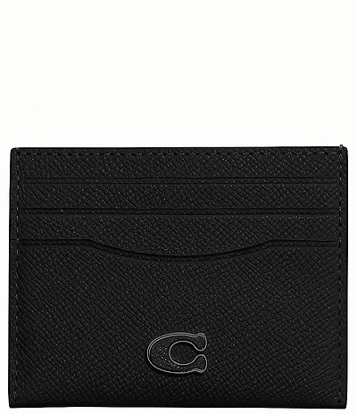COACH Crossgrain Leather Flat Card Case