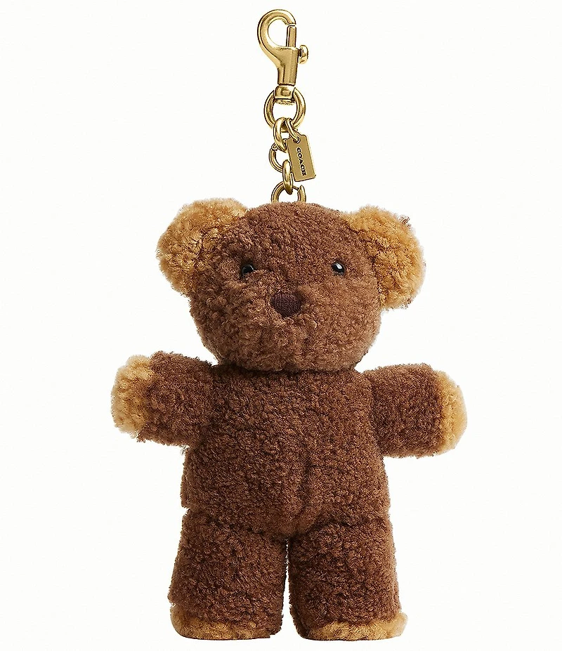 COACH Teddy Bear Plushie Bag Charm In Shearling