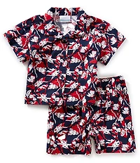 Columbia Little Boys Short Sleeve Spread Collar Printed Rapid Rivers Shirt & Shorts Set