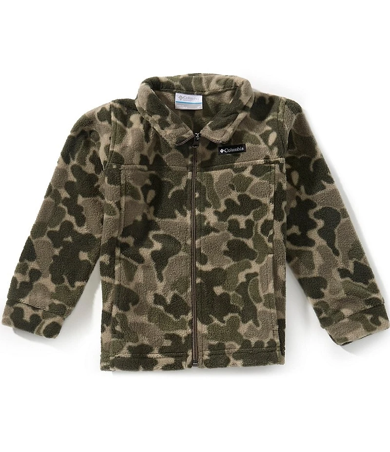 Columbia Little Boys Zing III Black Mod Camo Fleece Full-Zip Jacket