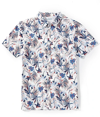 Columbia PFG Big & Tall Super Slack Tide Field Print Short Sleeve Woven Shirt
