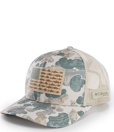 Columbia PFG Camo Fish Flag Snap Back Hat