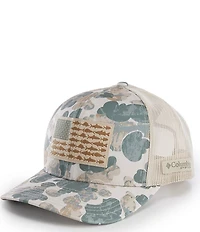 Columbia PFG Camo Fish Flag Snap Back Hat