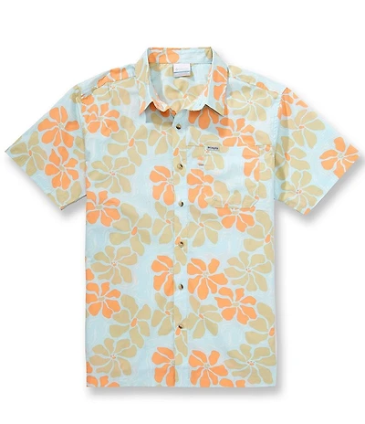 Columbia PFG Trollers Best II Floral Print Short Sleeve Woven Shirt