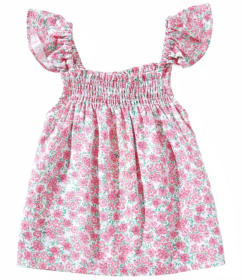 Copper Key Big Girls Ditsy Floral Printed Flutter Sleeve Top