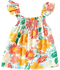 Copper Key Big Girls Floral Print Flutter Sleeve Top