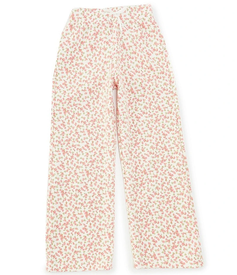 Copper Key Big Girls Micro Floral Print Lounge Life Flare Pants