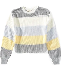 Copper Key Big Girls Multi Stripe Shaker Long Sleeve Sweater