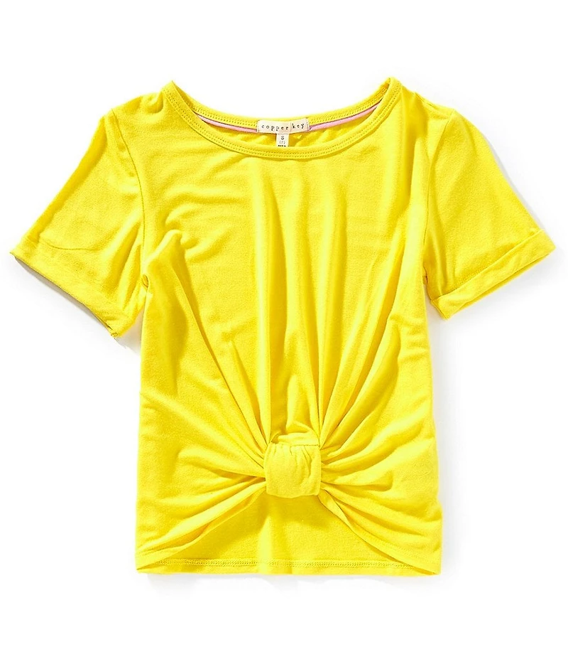 Copper Key Big Girls Tie Front Short Sleeve T-Shirt