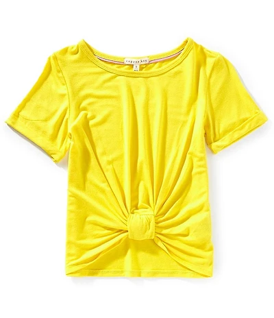 Copper Key Big Girls Tie Front Short Sleeve T-Shirt