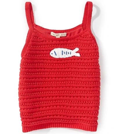 Copper Key Big Girls Crochet Fish Icon Tank