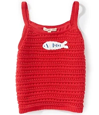 Copper Key Big Girls Crochet Fish Icon Tank