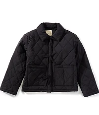 Copper Key Big Girls Bow Front Quilted Coat
