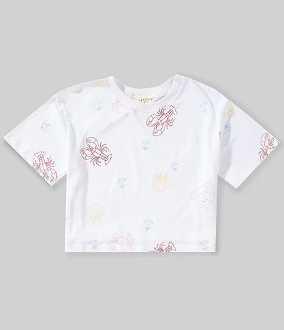 Copper Key Big Girls Short Sleeve Printed Boxy Tee