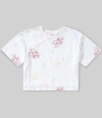 Copper Key Big Girls Short Sleeve Printed Boxy Tee