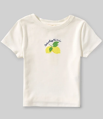 Copper Key Big Girls Short Sleeve Santorini Lemons Graphic Tee