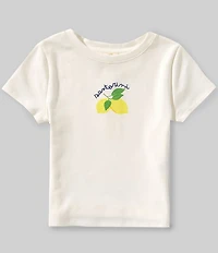 Copper Key Big Girls Short Sleeve Santorini Lemons Graphic Tee