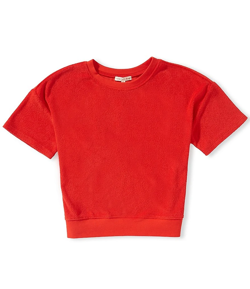 Copper Key Big Girls Terry Cloth Oversized Sporty Tee
