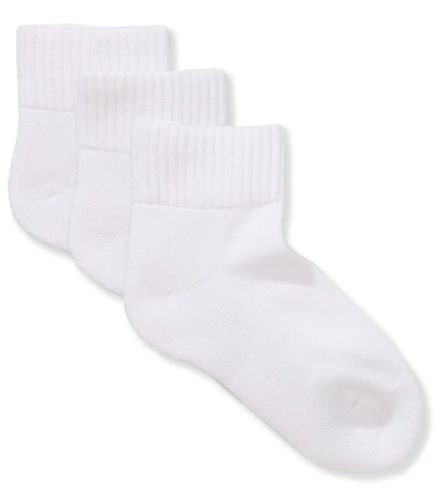 Copper Key Girls Solid Edge Cushioned Ankle Socks, 3-Pack