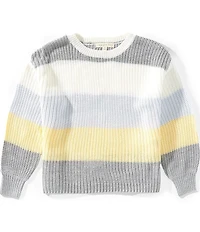 Copper Key Little Girls Multi Stripe Shaker Sweater
