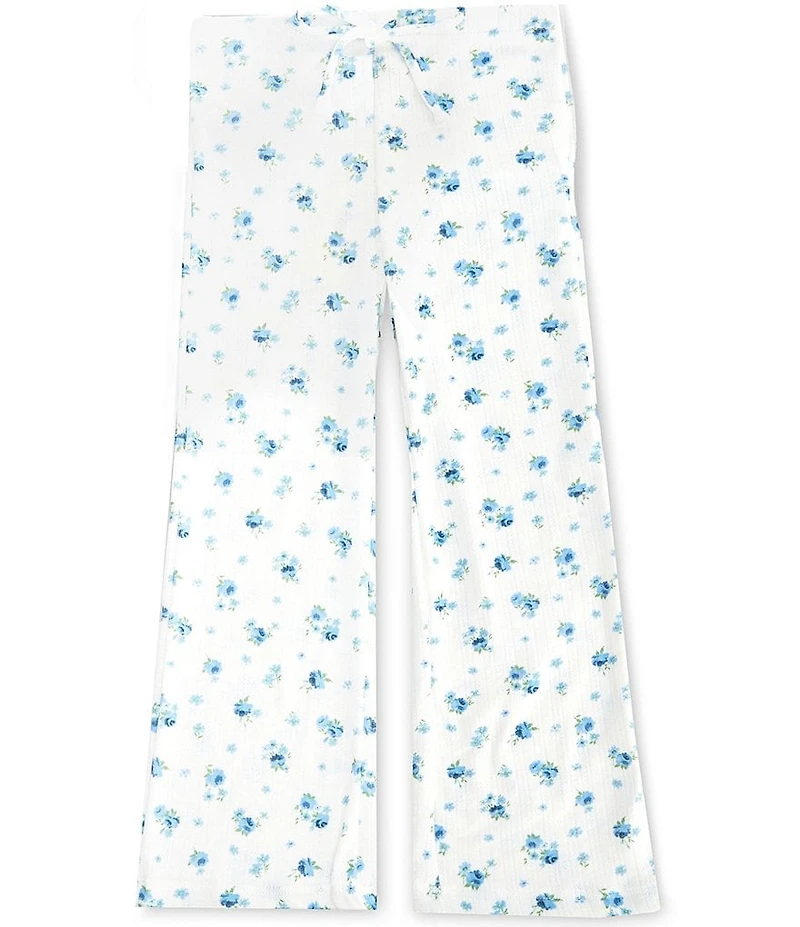 Copper Key Little Girls Floral Print Pointelle Pants