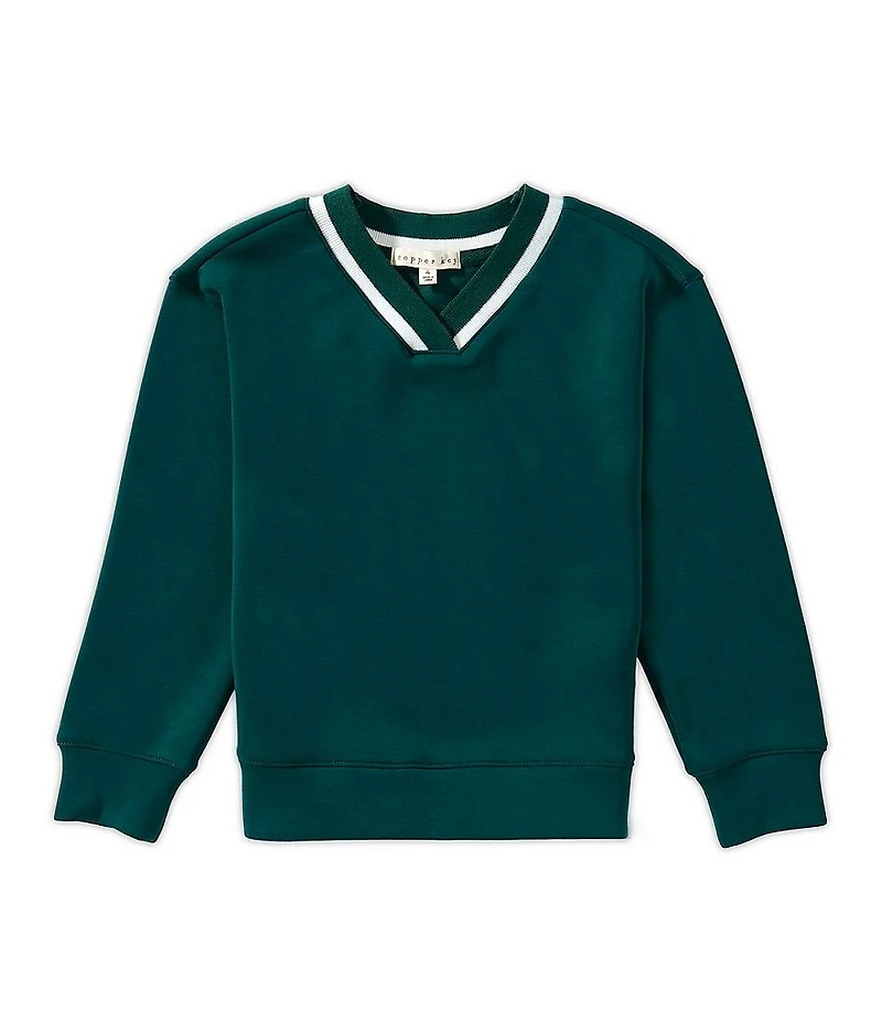 Copper Key Little Girls Lounge Life V-Neck Sweatshirt
