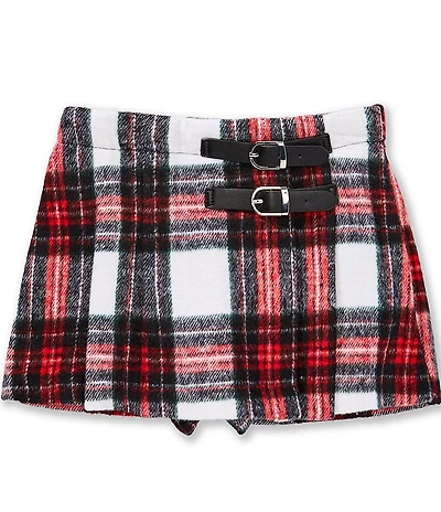 Copper Key Little Girls Plaid Buckle Skirt
