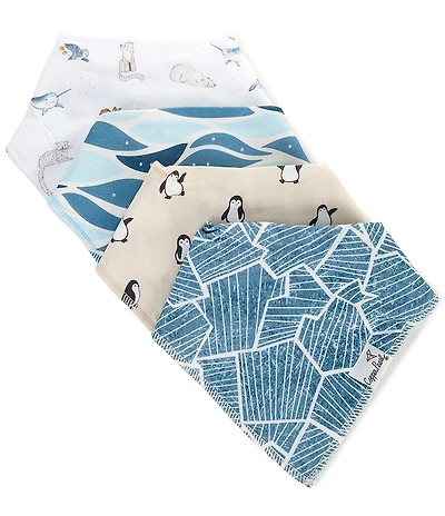Copper Pearl Baby Boys Arctic Wonder Print Bandana Bibs 4-Pack