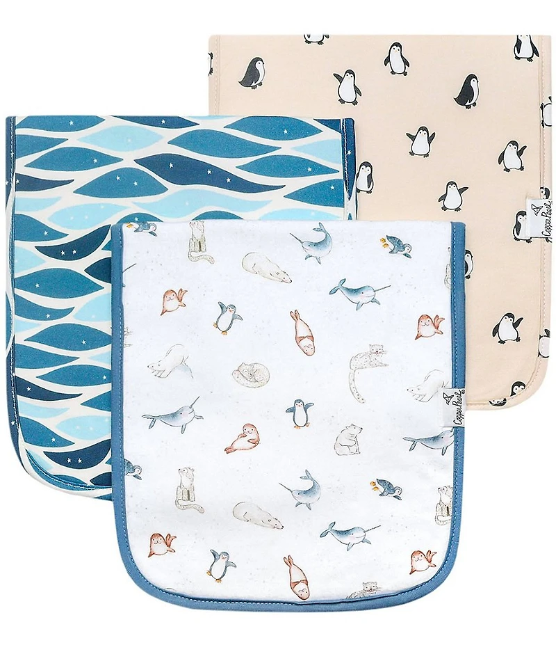 Copper Pearl Baby Boys Arctic WonderPrint Burp Cloths 3-Pack