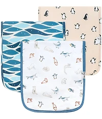 Copper Pearl Baby Boys Arctic WonderPrint Burp Cloths 3-Pack