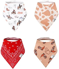 Copper Pearl Baby Boys Boone Western Print Bandana Bibs 4-Pack