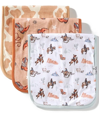 Copper Pearl Baby Boys Boone Western Print Burp Cloths 3-Pack