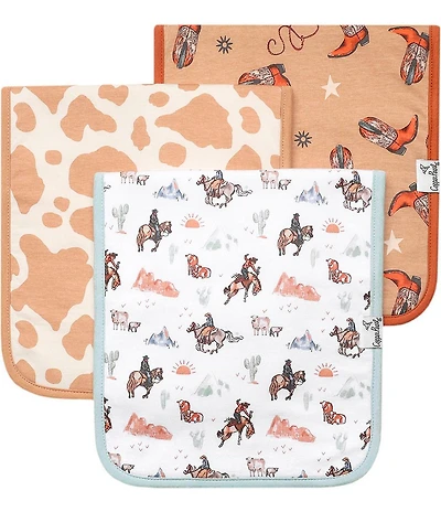 Copper Pearl Baby Boys Boone Western Print Burp Cloths 3-Pack