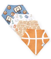 Copper Pearl Baby Boys Dunk Basketball Print Bandana Bibs 4-Pack