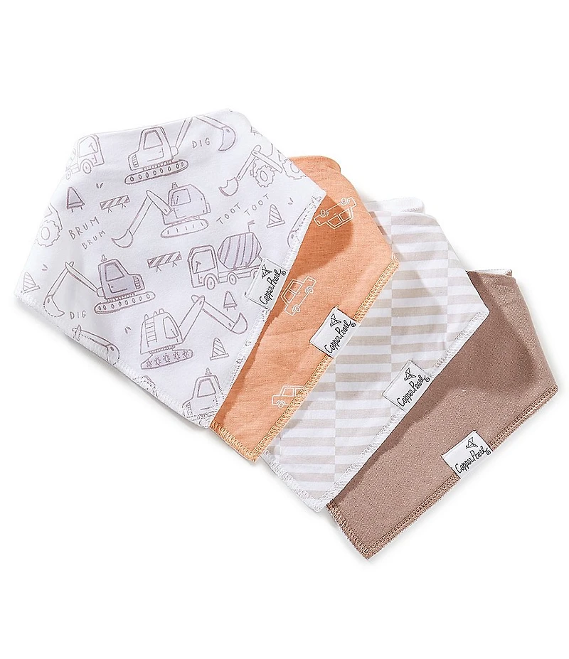 Copper Pearl Baby Boys Gage Print Bandana Bibs 4-Pack