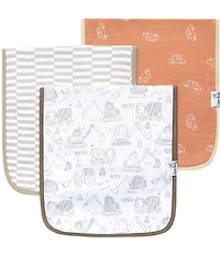 Copper Pearl Baby Boys Gage Print Oversized Burp Cloths 3-Pack