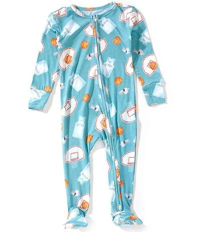 Copper Pearl Baby Boys Long Sleeve Slam Dunk Bamboo Convertible Zip-up Footie Pajamas