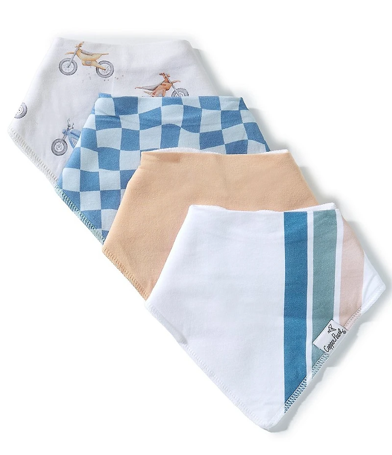 Copper Pearl Baby Boys Ryder 4-Piece Bib Set