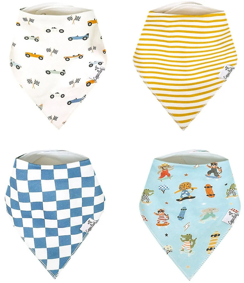 Copper Pearl Baby Boys Speedster Bib 4-Piece Set