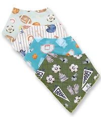 Copper Pearl Baby Boys Sports Medley Bandana Bib 4-Piece Set
