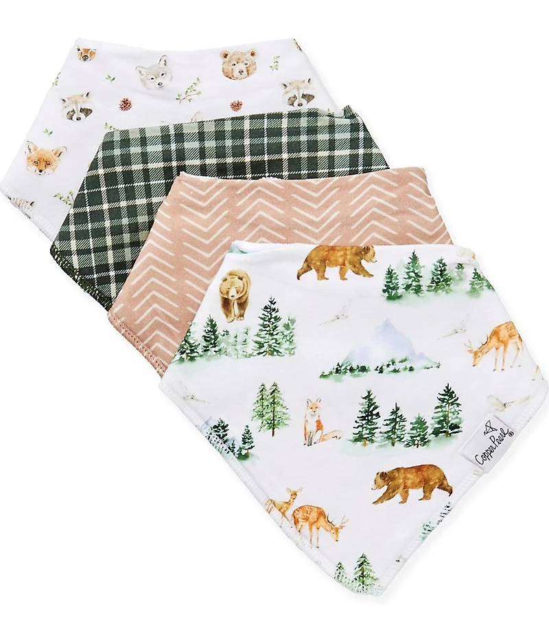 Copper Pearl Baby Boys Wilder Print 4-Pack Bib Set